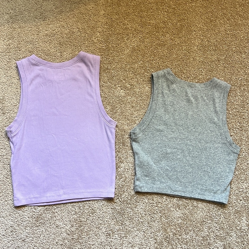 Hollister Must Have Collection Tank Top Bundle Lavender and Gray Ribbed Size XS - Picture 8 of 8